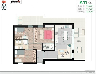 zoom immagine (Appartamento 107 mq, 3 camere, zona Birti)