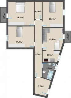 zoom immagine (Appartamento 114 mq, soggiorno, 3 camere, zona Europa)